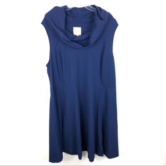ModCloth | Navy Cowl Neck Dress - Picture 2 of 7